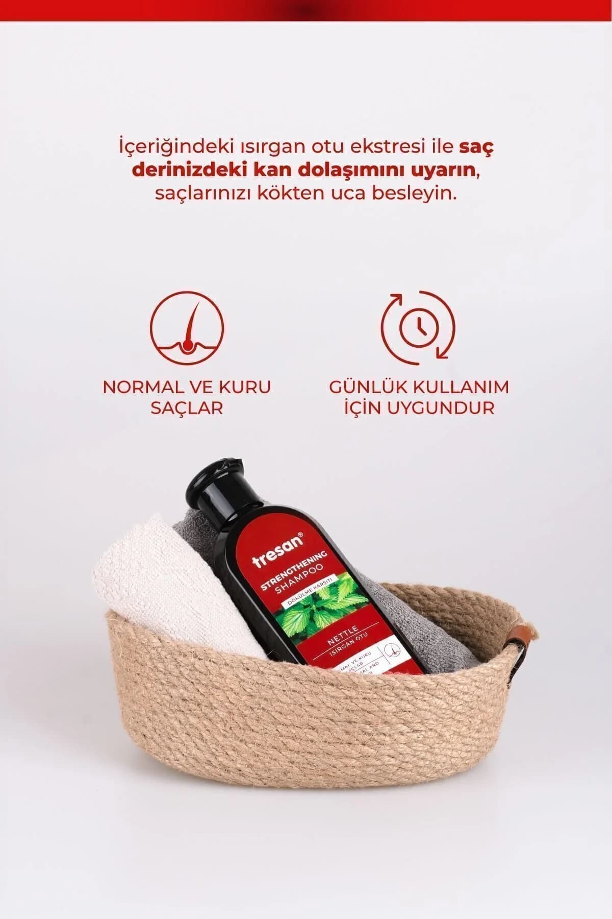 Tresan Isırgan Otu Dökülme Karşıtı & Güçlendirici Bakım Şampuanı – Normal ve Kuru Saçlar (300 ml X2) - Görsel 3