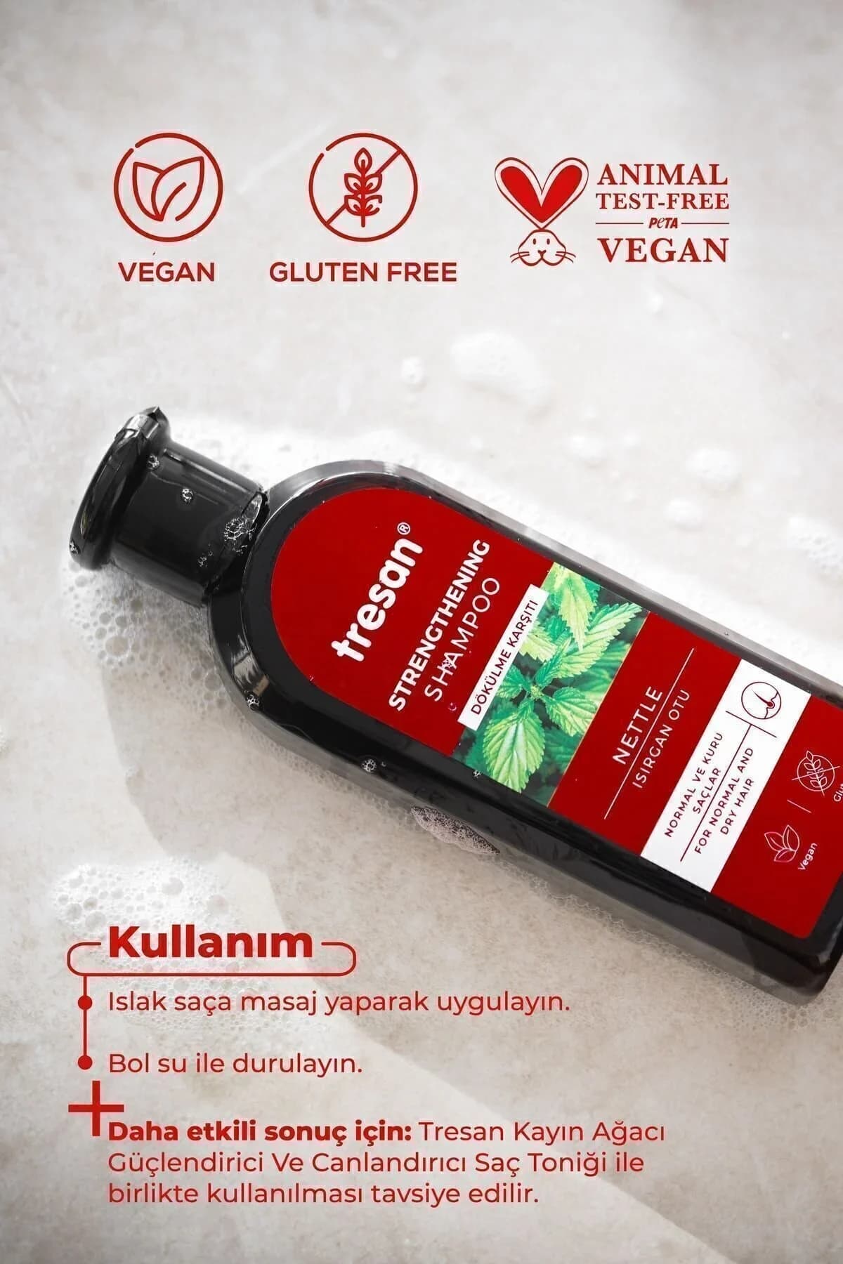 Tresan Isırgan Otu Dökülme Karşıtı & Güçlendirici Bakım Şampuanı – Normal ve Kuru Saçlar (300 ml X2) - Görsel 5
