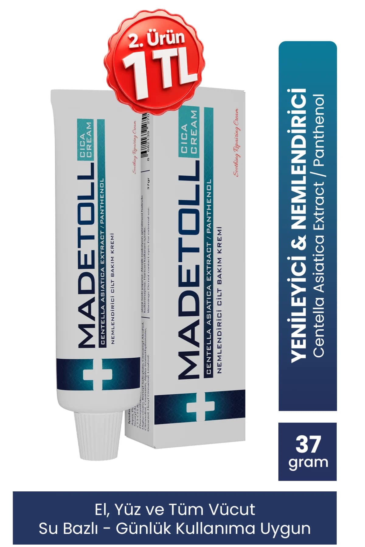 Madetoll Nemlendirici,Onarıcı ve Yatıştırıcı Etkili Cica Krem 37 gr