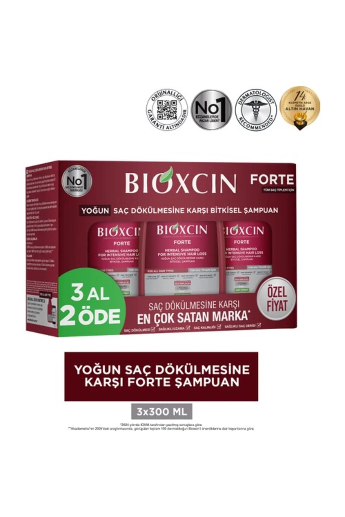 Bıoxcın Forte Yoğun Saç Dökülmesine Karşı Bitkisel Şampuan 3 Al 2 Ode 300 ml - 3 Al 2 Öde - Özel Fiyat Etiketli