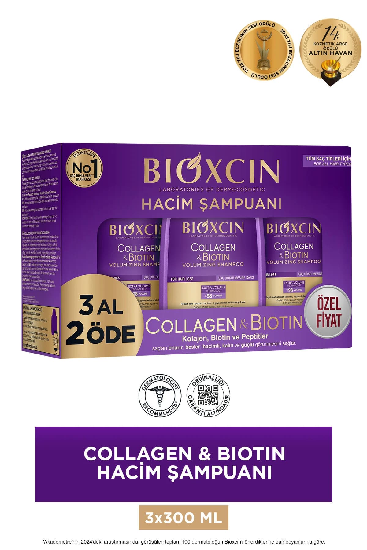 Bioxcin Collagen & Biotin Hacim Şampuanı 300 ml - 3 Al 2 Öde