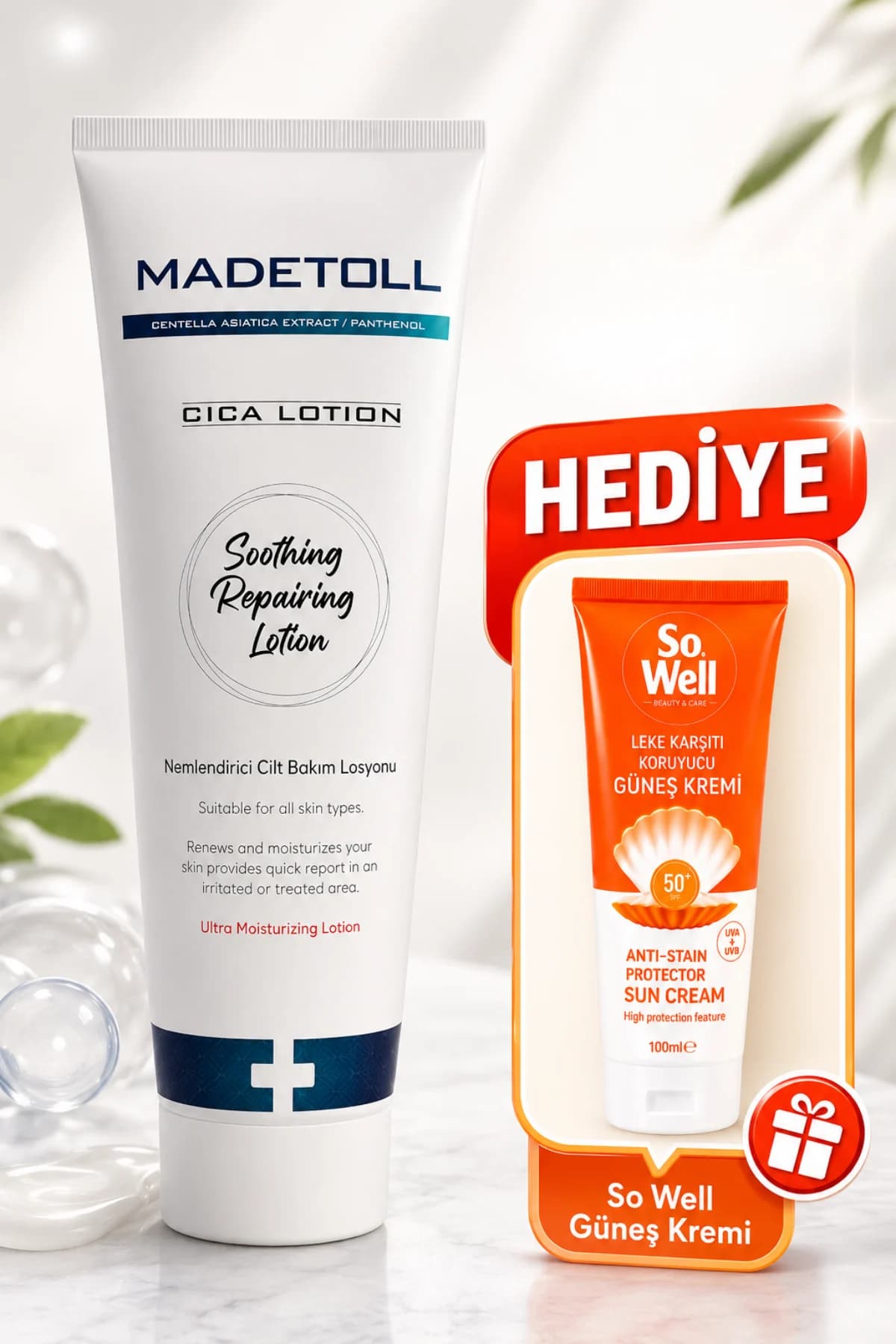 Madetoll Cica Losyon 100 ml - SoWell 100 ml Güneş Kremi Hediyeli